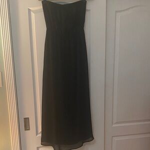 Forever 21 Black Strapless Maxi Dress Lined Elegant Resort Evening NWT
